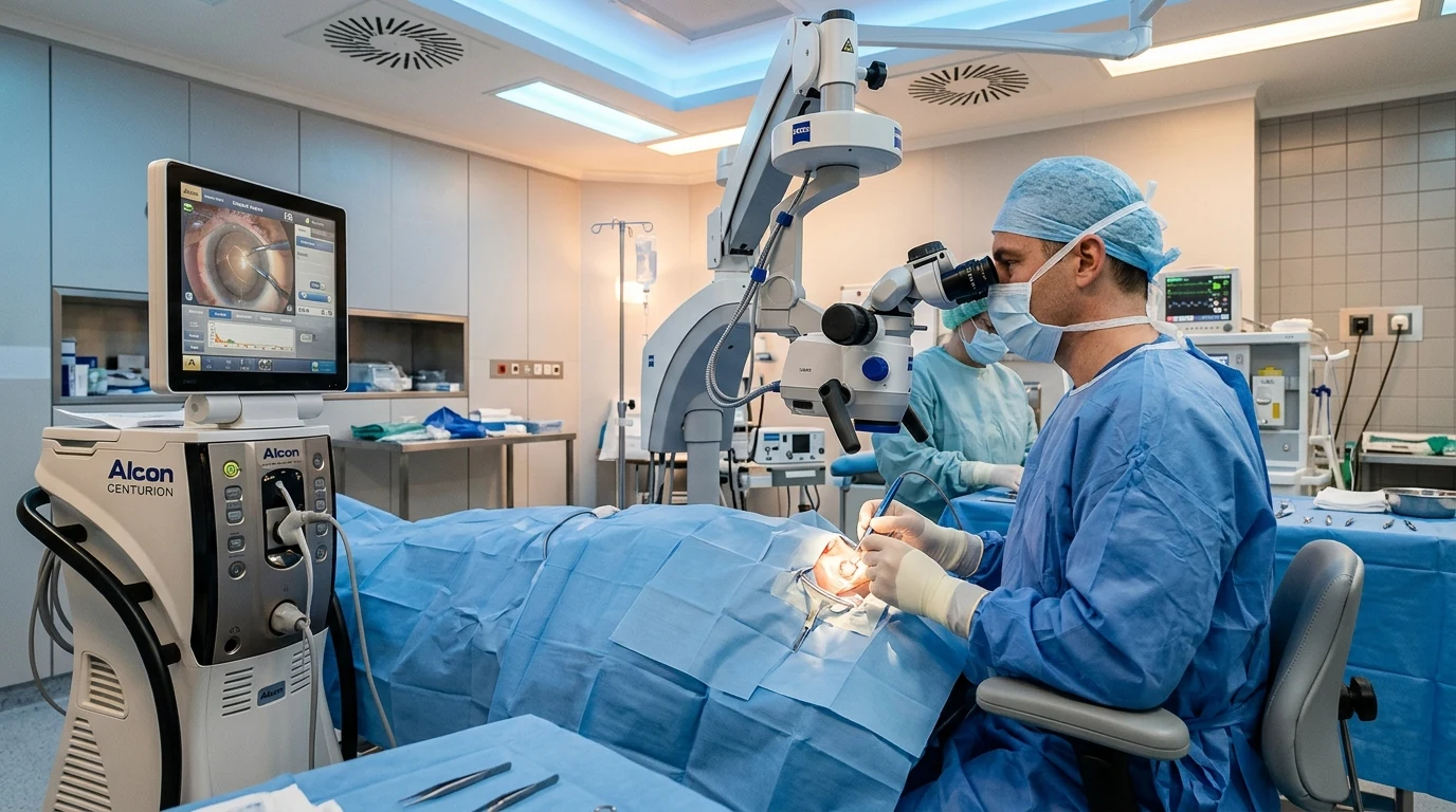 Dr. Roopashree C R operating inside the modular operation theatre at Nethradharini Mysuru